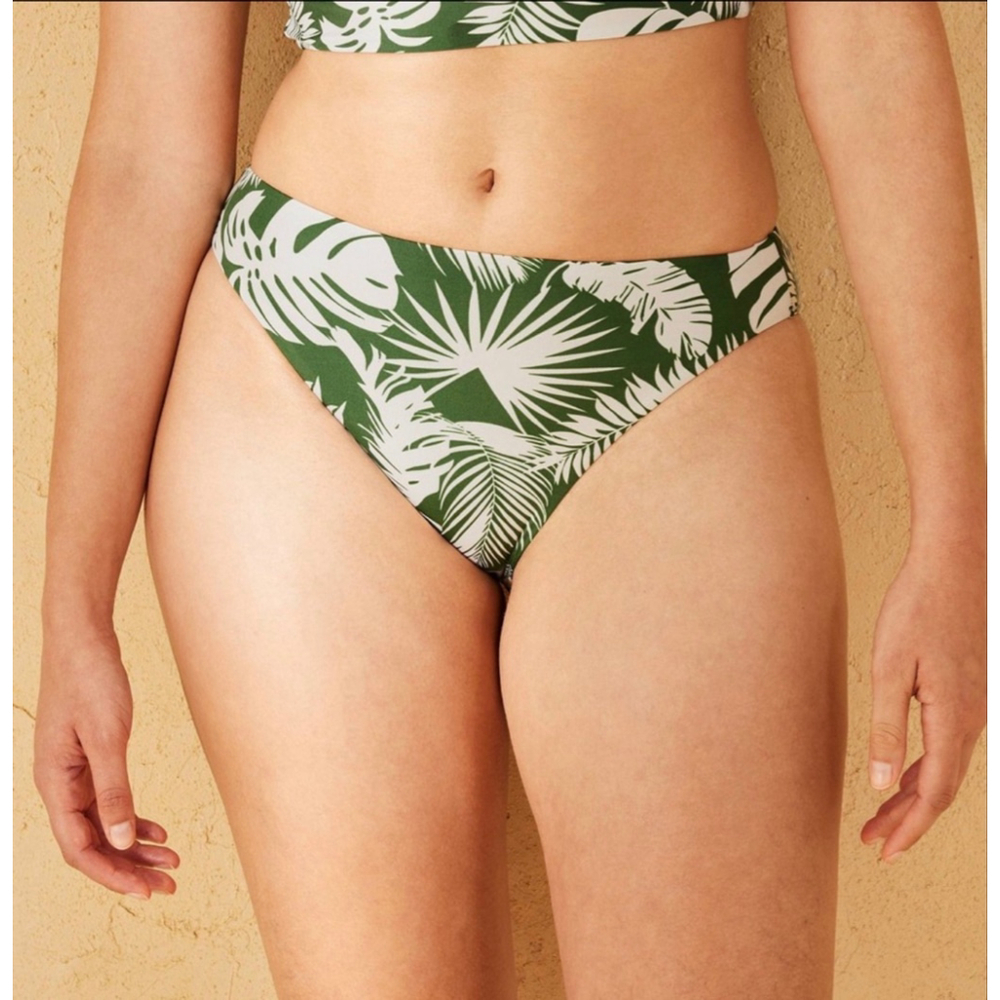 Women's Reversible Hipster Bikini Bottom -Palm Print - L- NWT